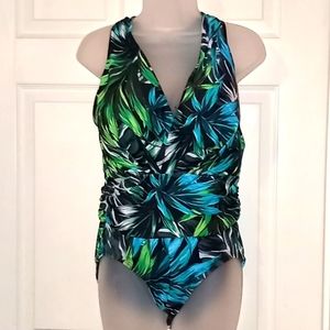 Aqua Green 1 pc swim suit sz 14